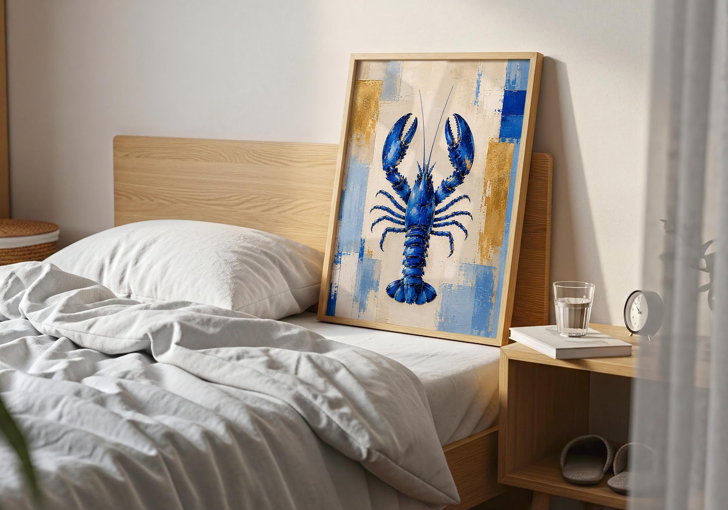 Blue Lobster Wall Art - Coastal Decor Print, Nautical Wall Art, Beach House Decor, New England Coastal Art, Ocean Artwork