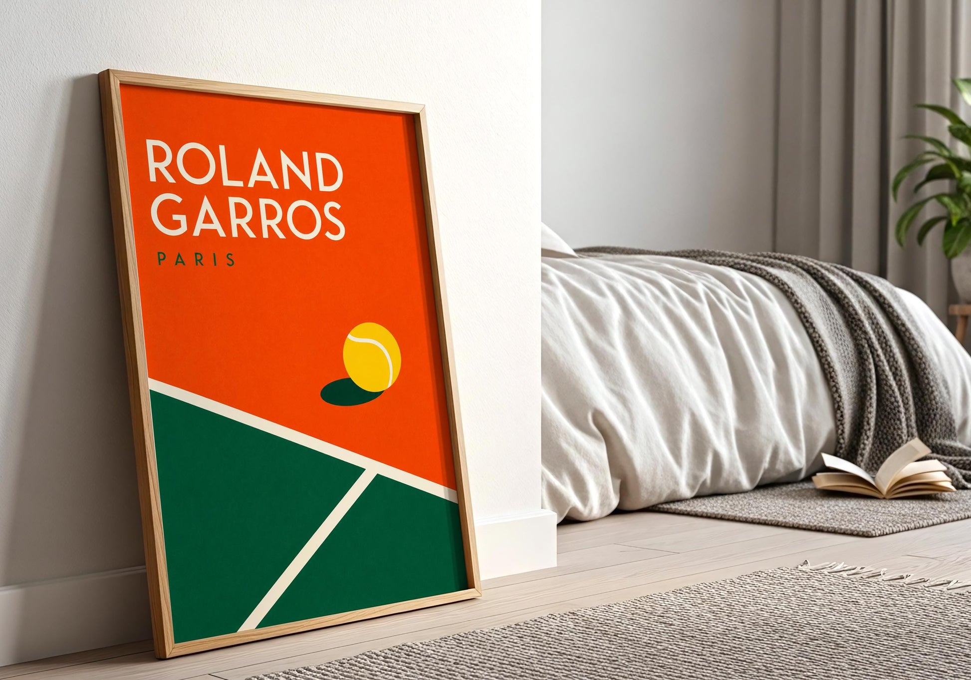 Roland Garros tennis print perfect for tennis fans, players, coaches and sports enthusiasts.