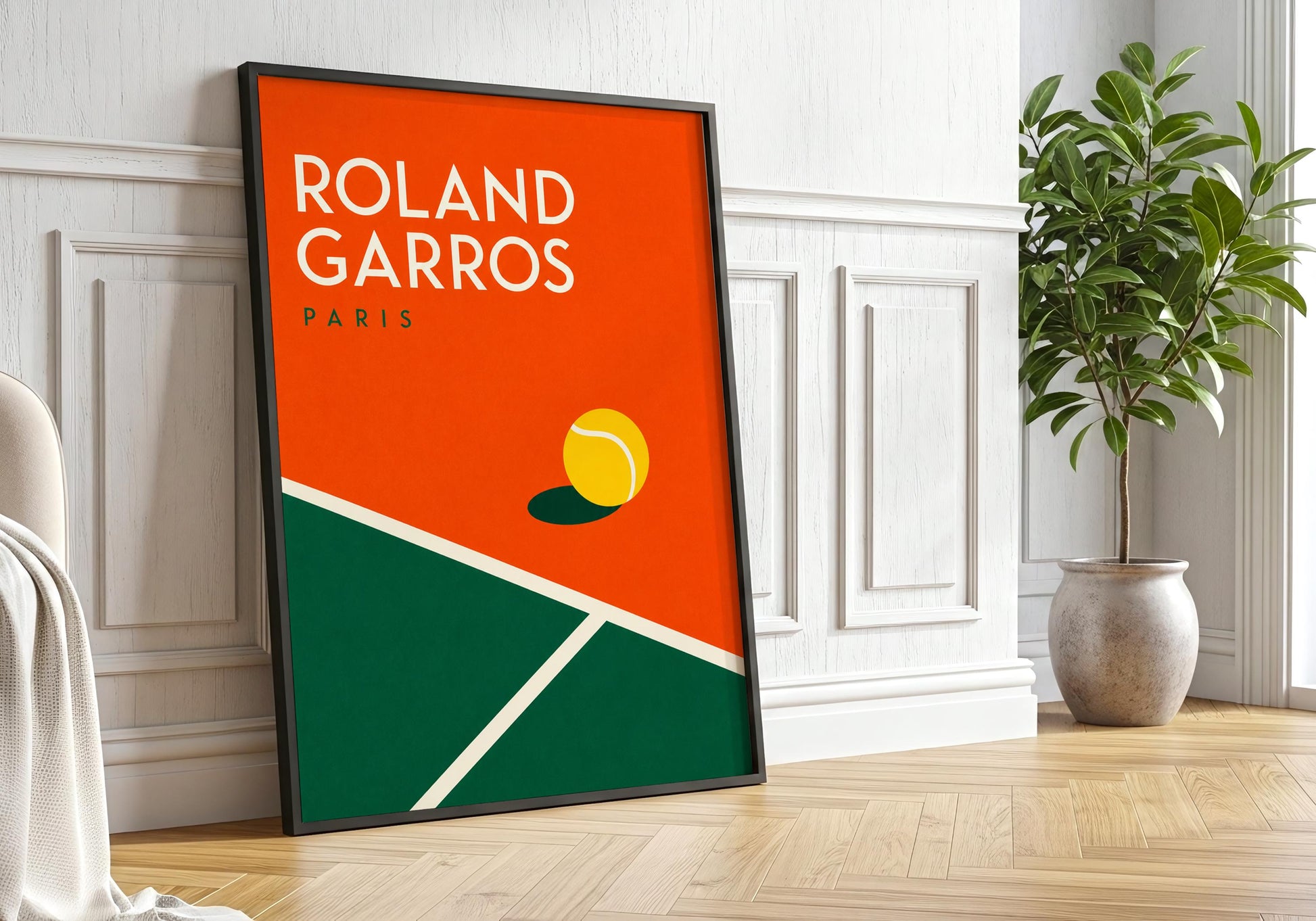 Roland Garros Paris wall art print inspired by the iconic French clay court tennis tournament.