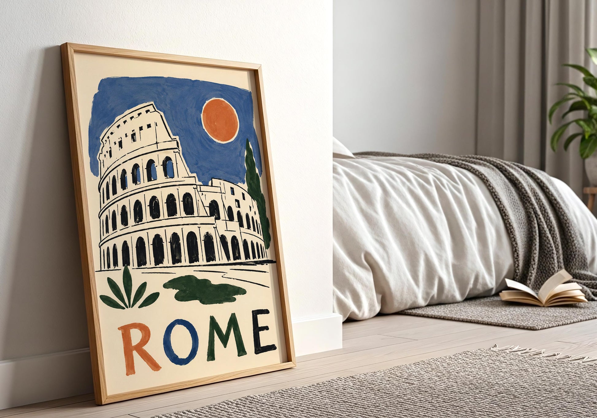 Colosseum wall decor with a modern sketch aesthetic perfect for living rooms and gallery walls
