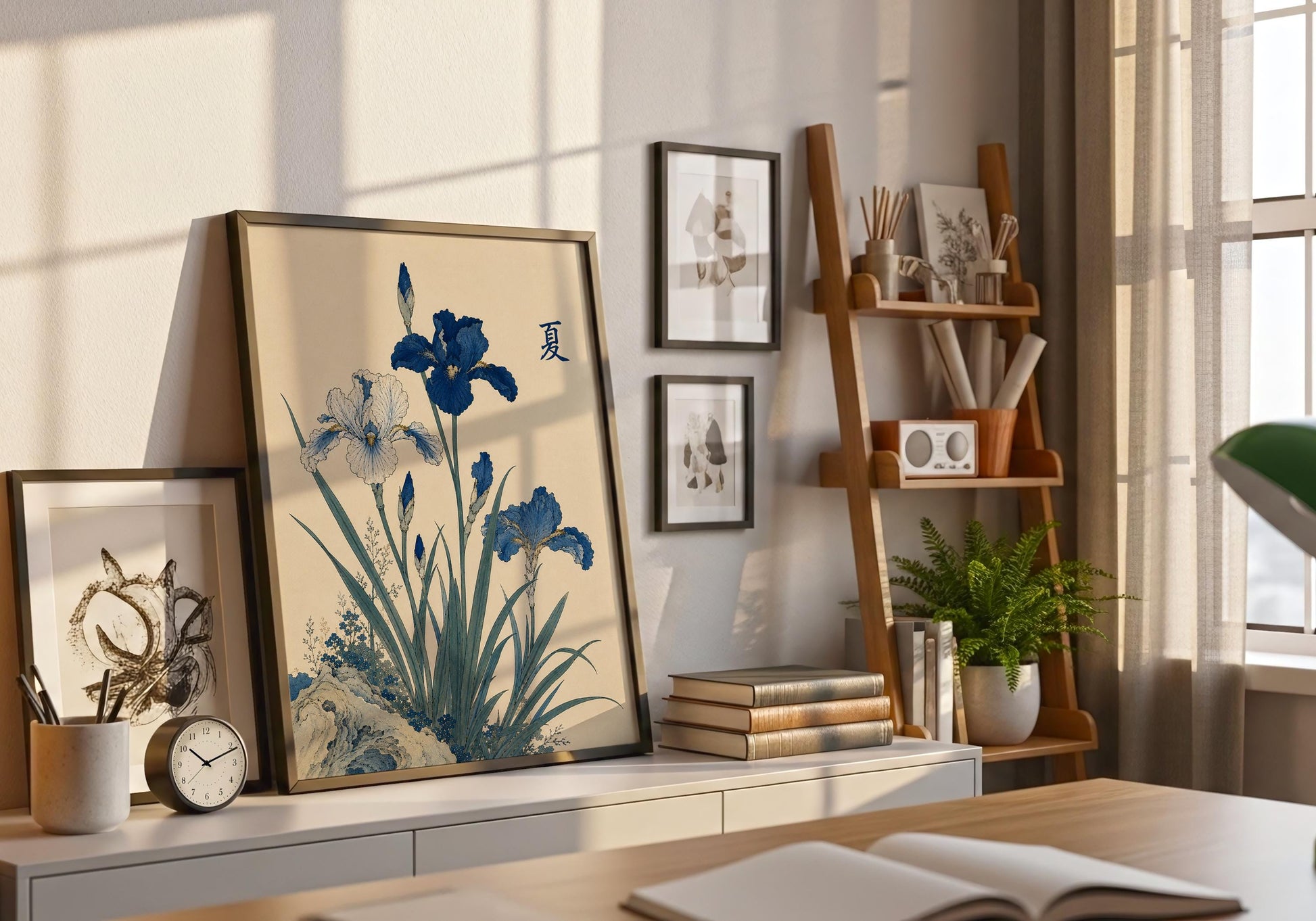 Japanese summer art print featuring the kanji symbol for summer