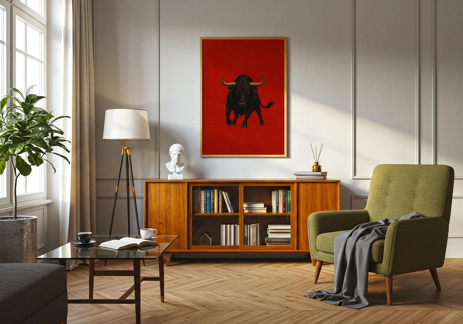 Spanish-inspired toro artwork perfect for hacienda and villa decor