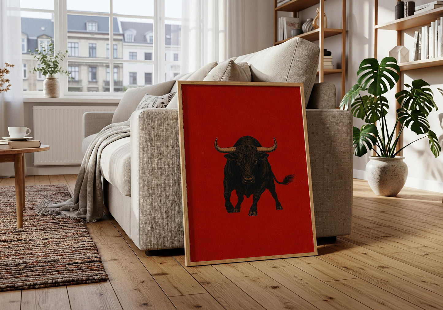 Statement bull wall art for hacienda homes, offices, and Mediterranean spaces