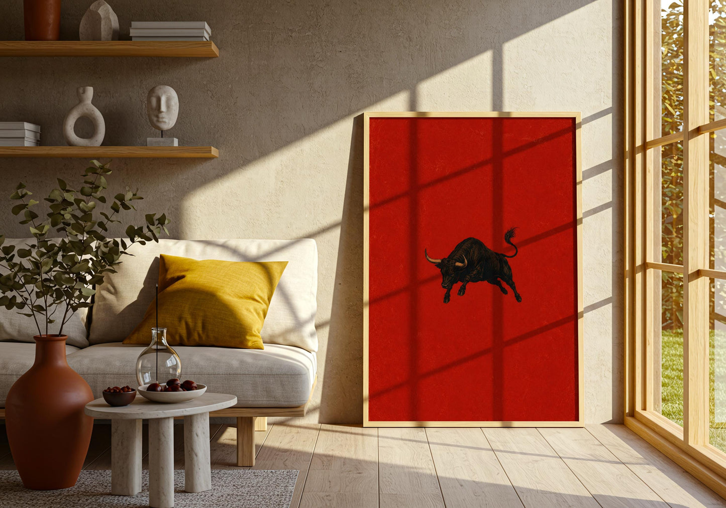 Contemporary toro print perfect for hacienda and villa interiors