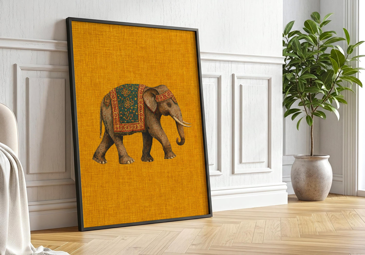 Maharaja elephant wall art for boho and eclectic interiors