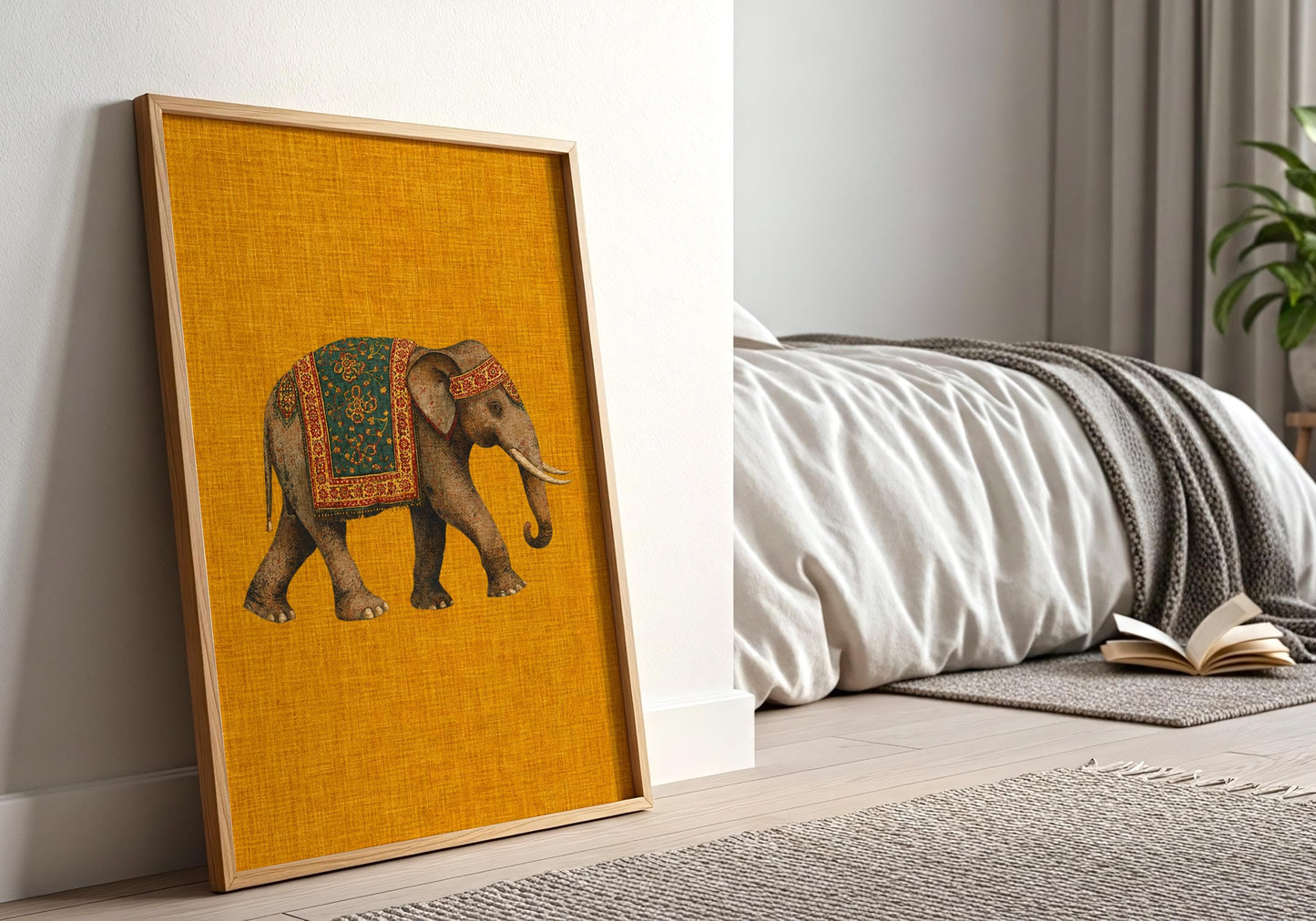 Bohemian elephant artwork for global-inspired home decor