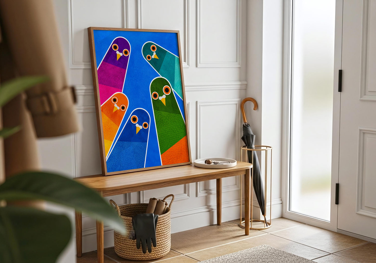 Modern bird wall decor for living room or office