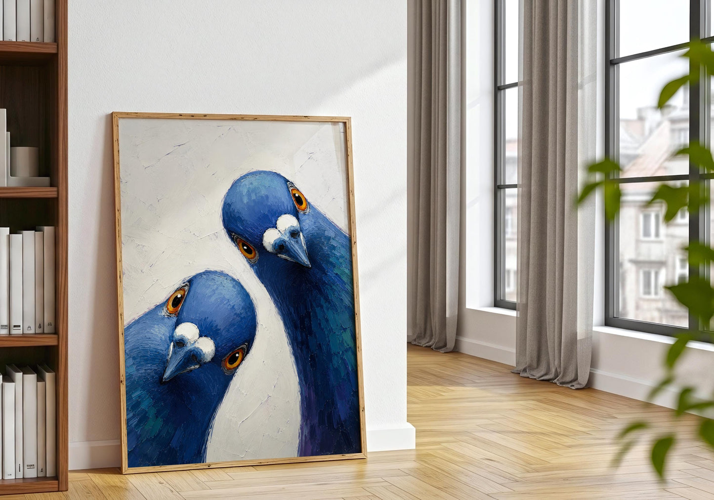 Pigeon painting for eclectic home decor