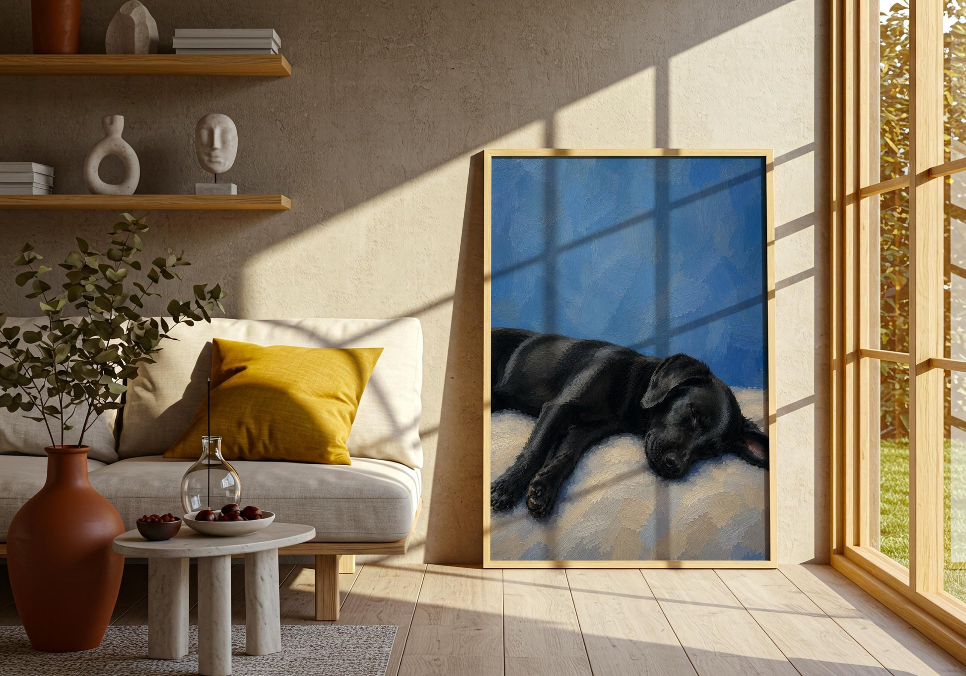 Dog lover gift featuring peaceful sleeping Labrador