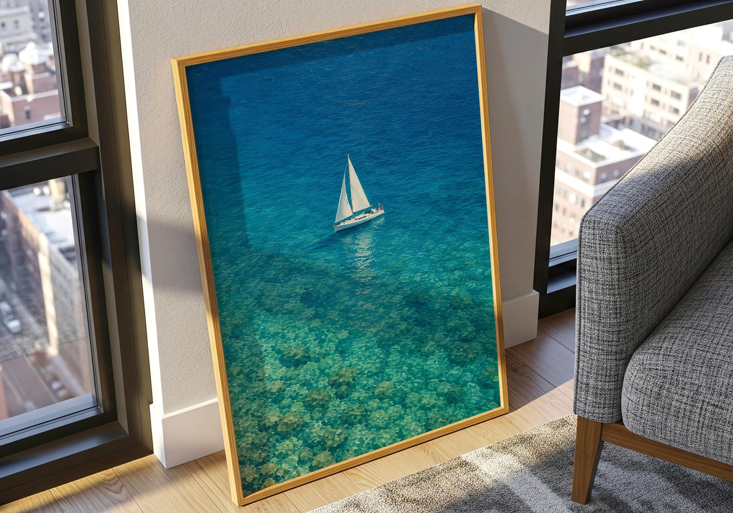 Ocean wall art print perfect for beach house and coastal home decor