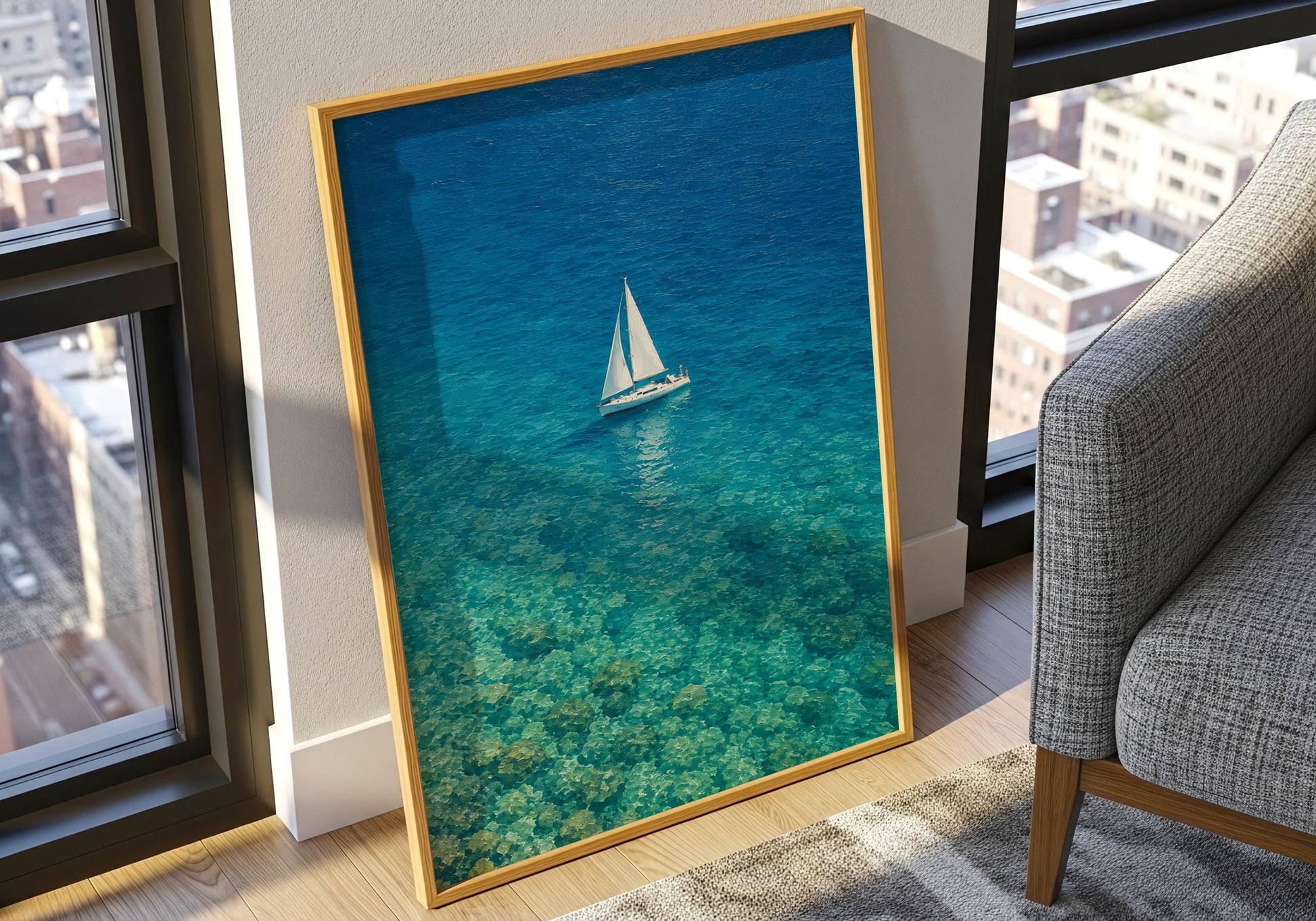 Ocean wall art print perfect for beach house and coastal home decor
