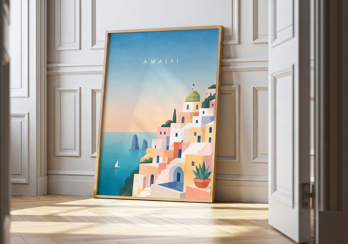 Italy wall art inspired by the iconic coastal villages of the Amalfi Coast.