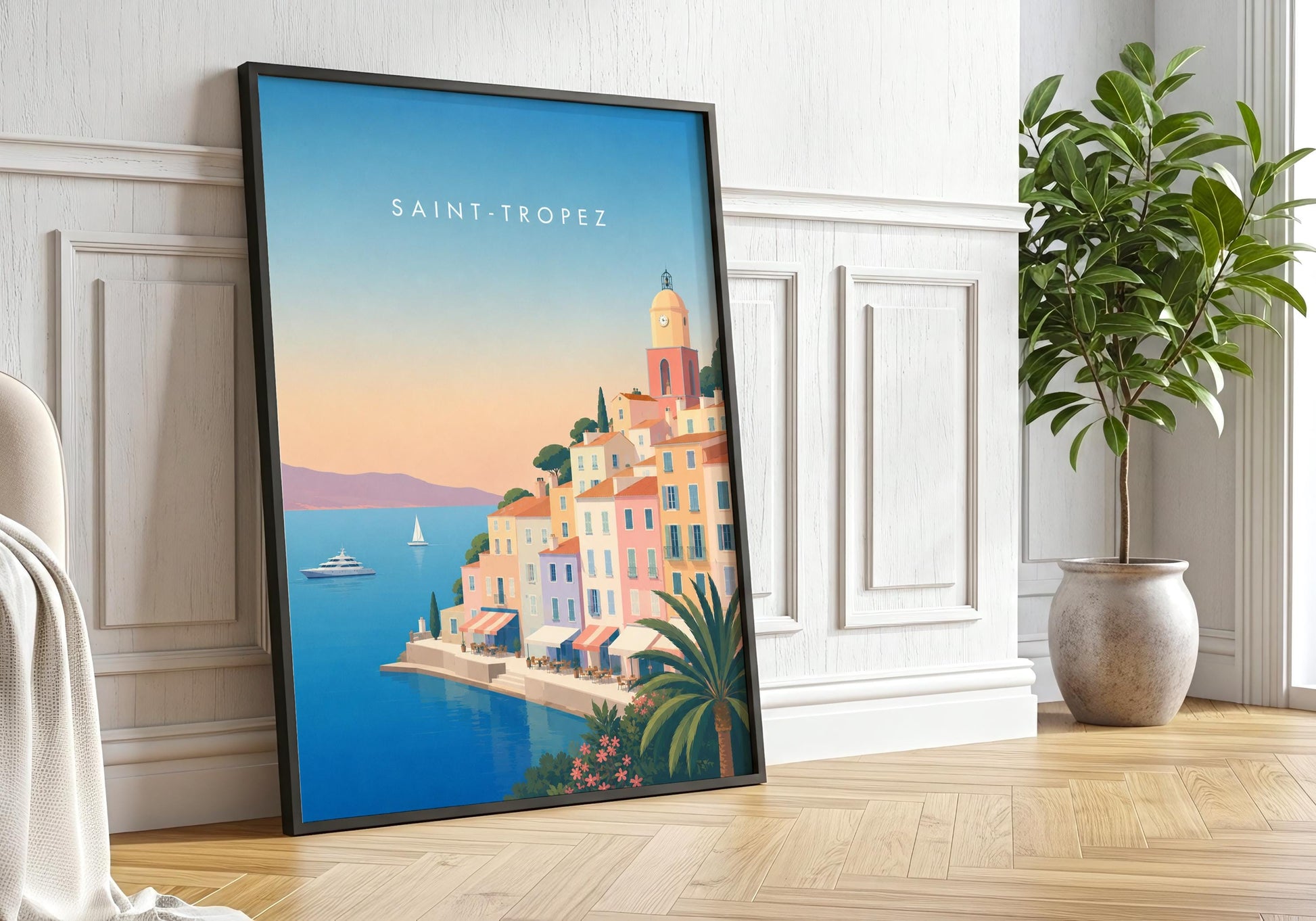 French Riviera wall art inspired by the beauty of Saint-Tropez.
