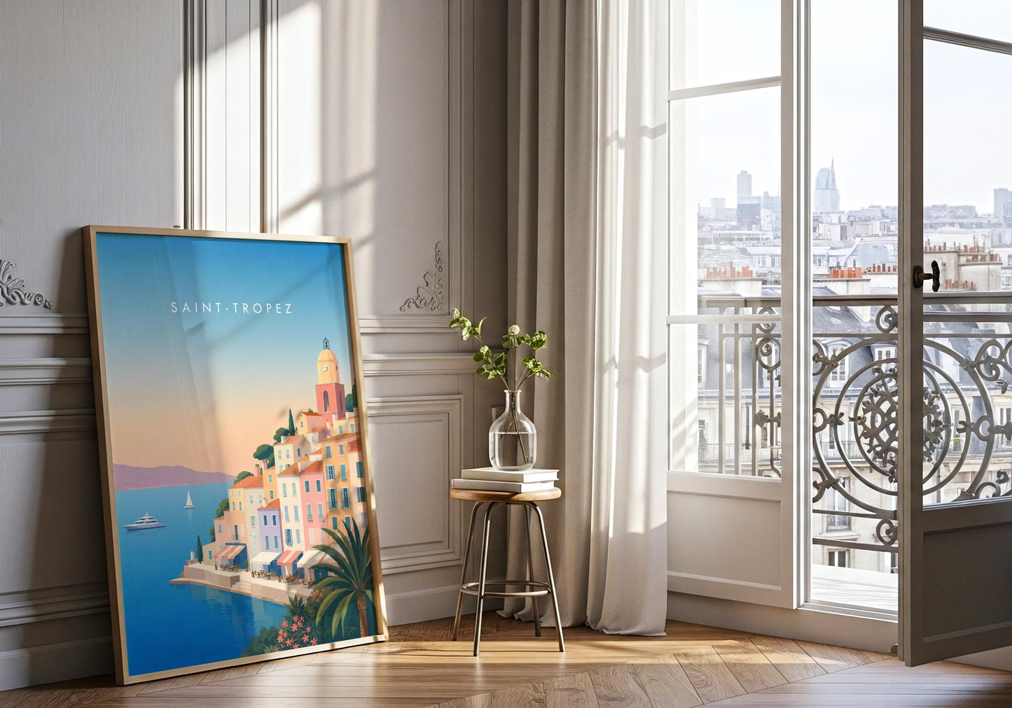 Côte d'Azur artwork capturing the charm of southern France.