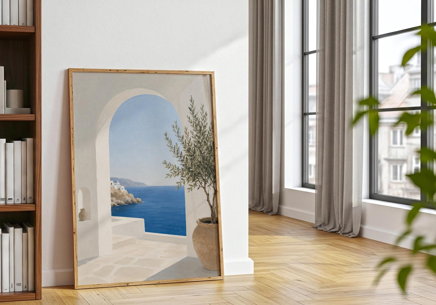 Elegant Mediterranean landscape artwork for living room, bedroom or hallway.