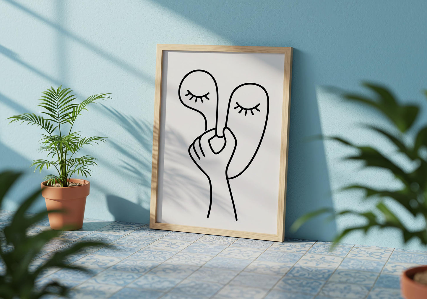 Quirky bathroom poster featuring a humorous figure reacting to an unpleasant bathroom smell.