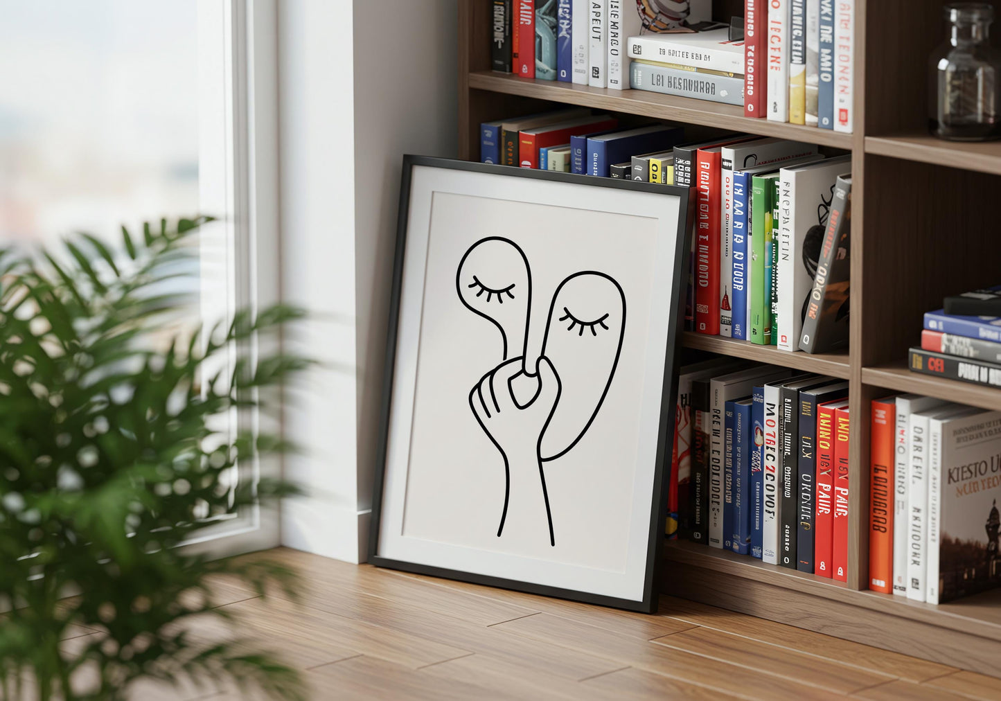 Guest bathroom wall art with humorous bad smell artwork and contemporary minimalist design.