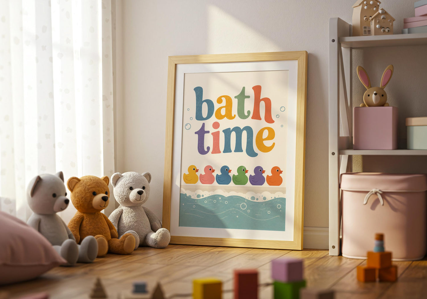 Colourful duck bathroom decor designed for toddlers and children's bathrooms.