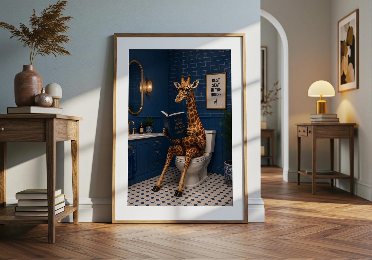 Funny animal wall art perfect for guest toilet, ensuite or downstairs cloakroom.