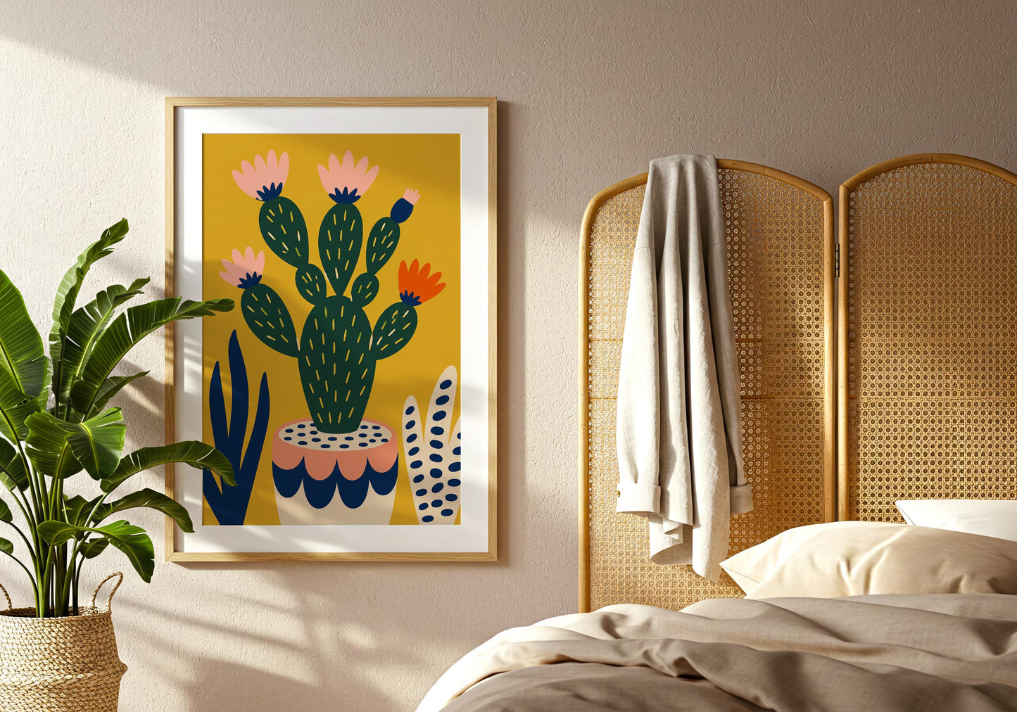 Southwest botanical print inspired by Mexican desert plants and vibrant contemporary colours.