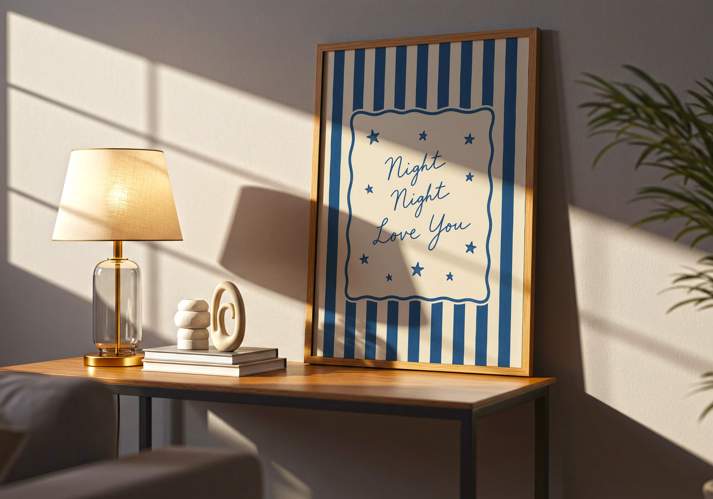 Blue nursery wall decor for modern baby bedrooms.