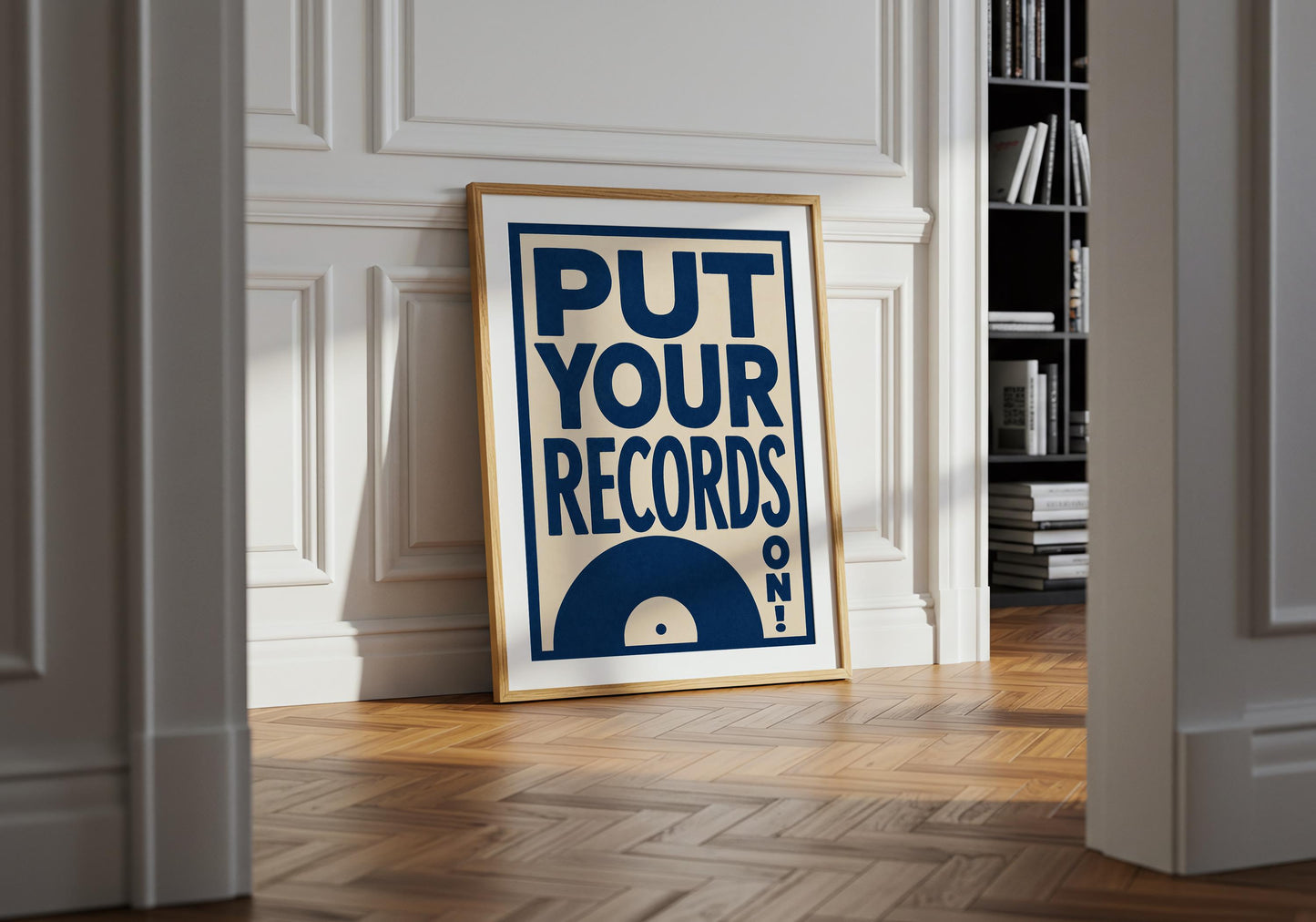 Graphic music print for home studios and record collection displays.