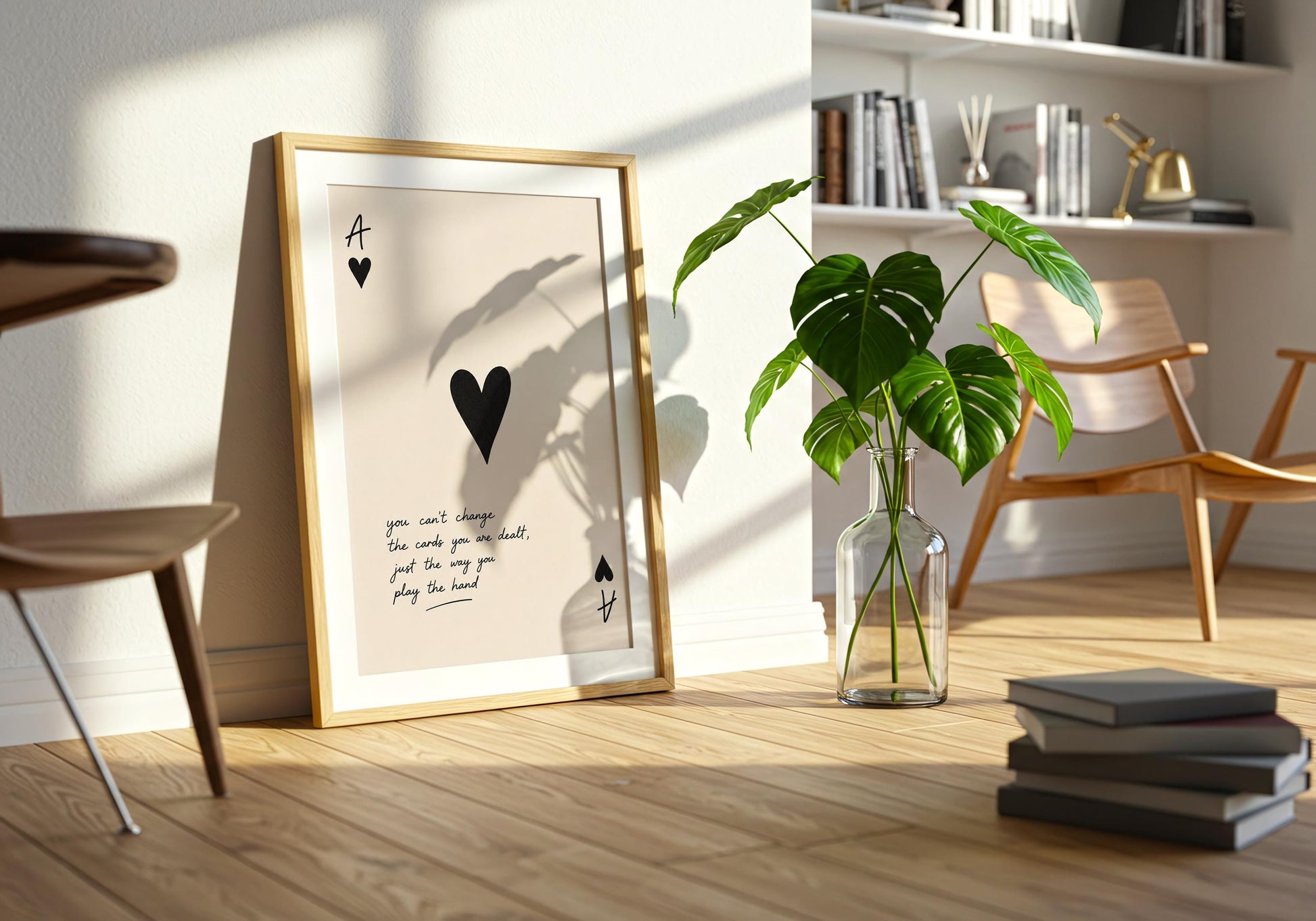 Inspirational quote print with minimalist black and cream aesthetic.