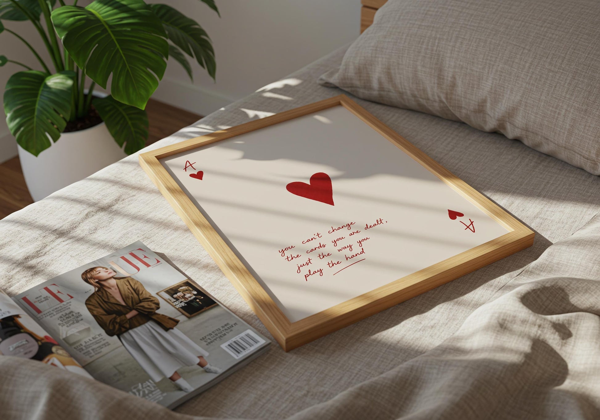 Contemporary couple wall art with romantic typography.
