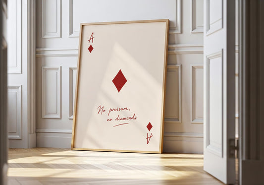 Bold red minimalist typography wall art print.