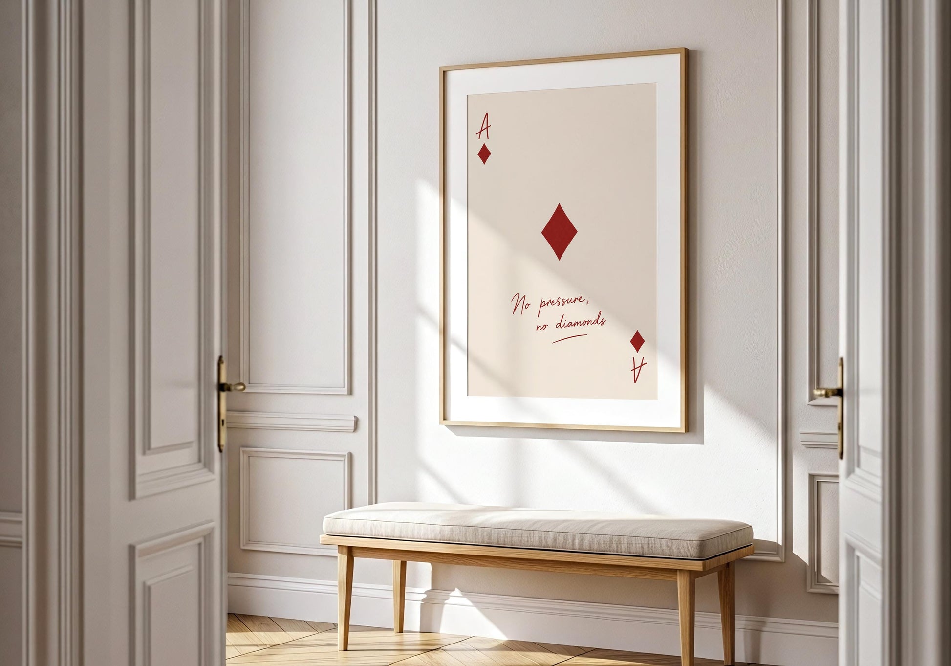 Contemporary red gallery wall poster.
