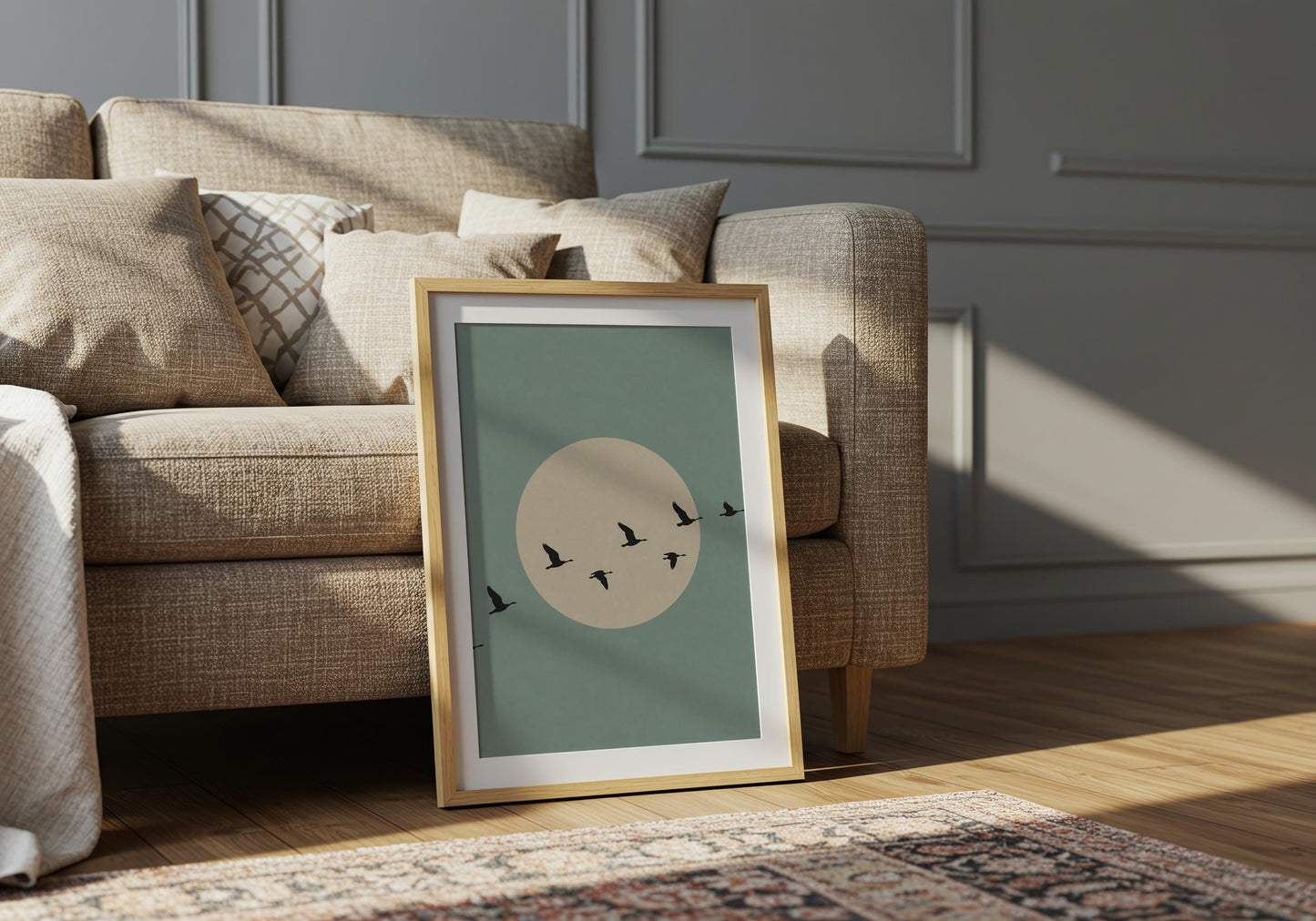 Calm sage green gallery wall print.