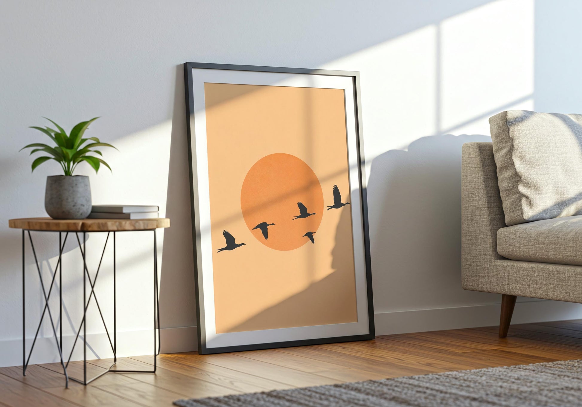 Organic modern beige wall decor.