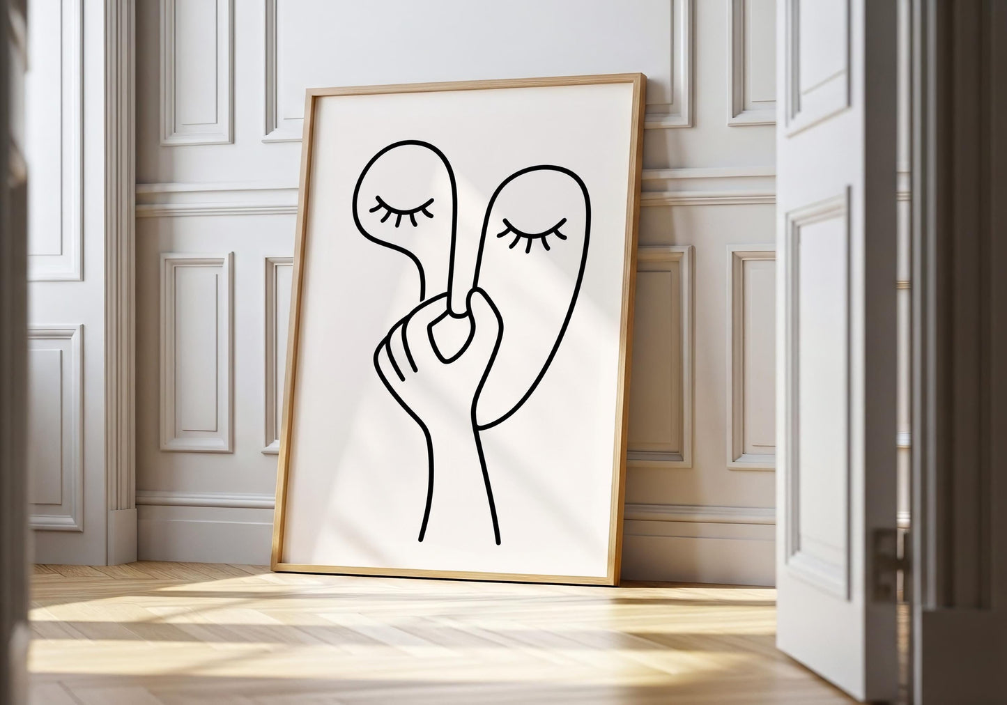 Funny bathroom wall art featuring a person holding their nose with humorous bad smell bathroom artwork.