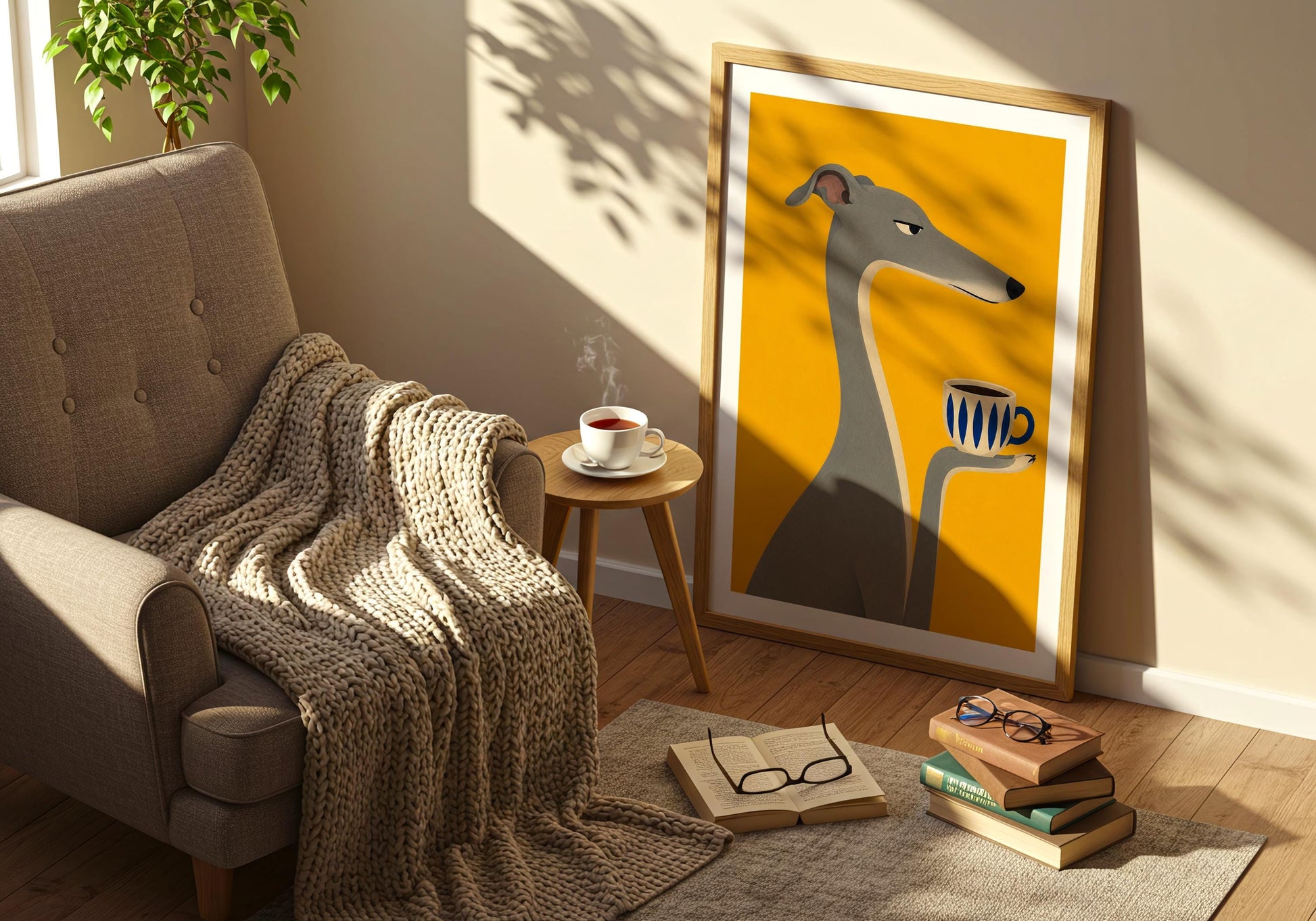 Stylish coffee-themed art print ideal for breakfast nooks and kitchens.