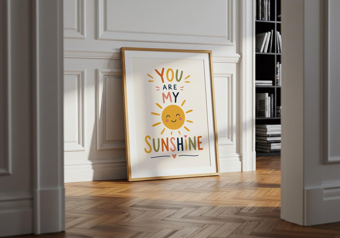 Colourful nursery print for bright contemporary interiors.