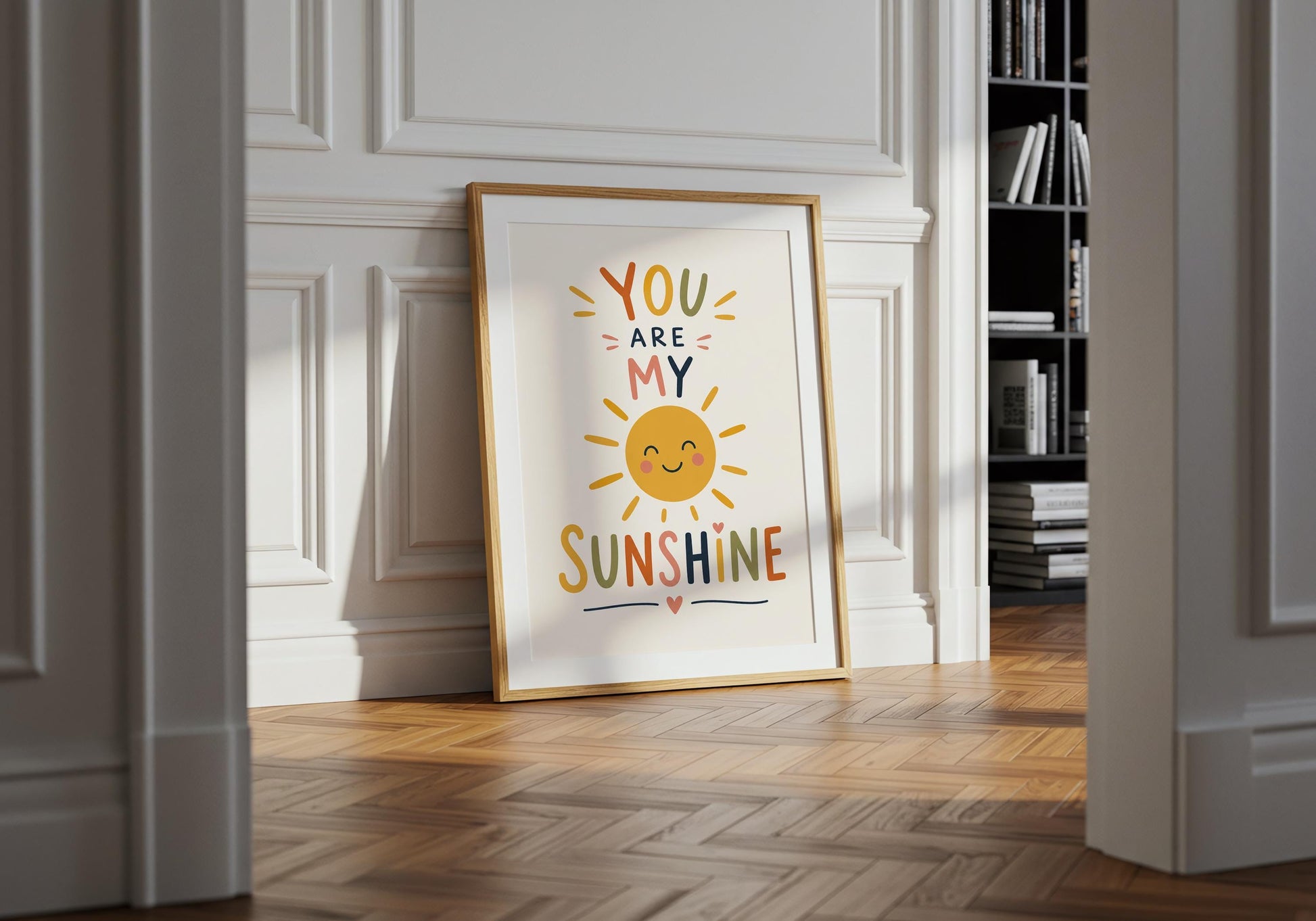 Colourful nursery print for bright contemporary interiors.