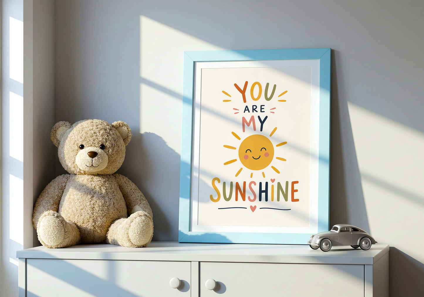 Cute nursery artwork for baby shower gift.