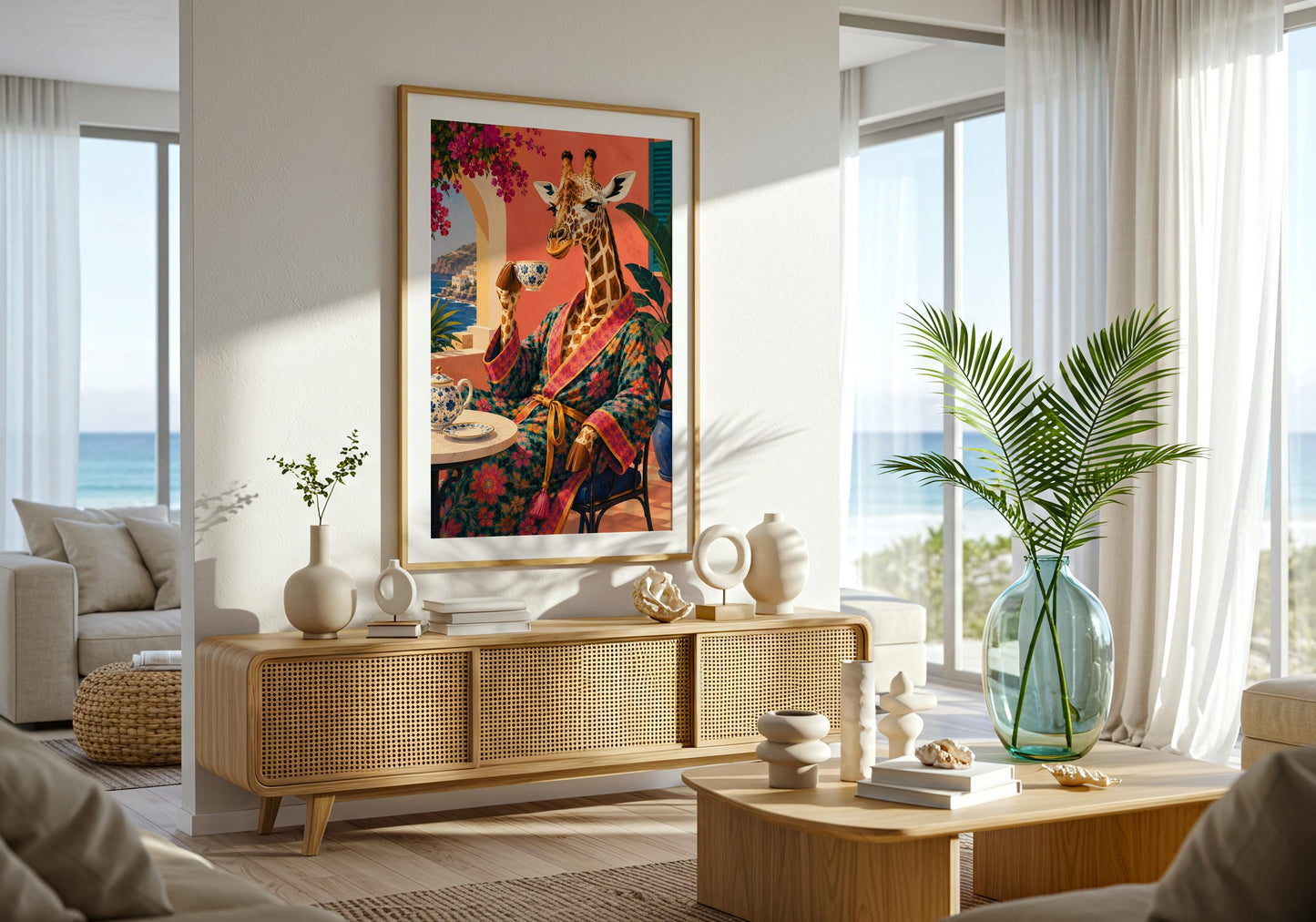 Eclectic coastal print perfect for kitchens, dining rooms and holiday homes.