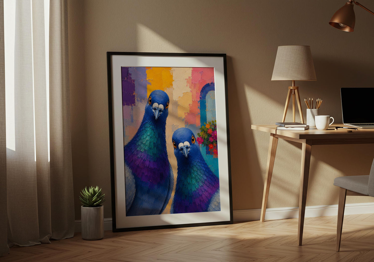 Modern bird wall decor for living rooms, home offices and creative interiors.