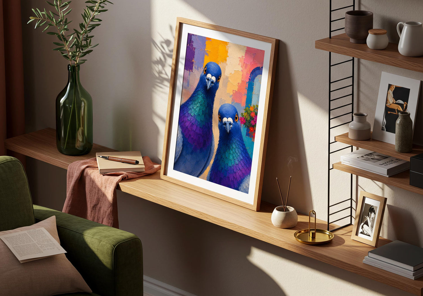 Colourful wildlife wall art perfect for modern gallery wall decor.