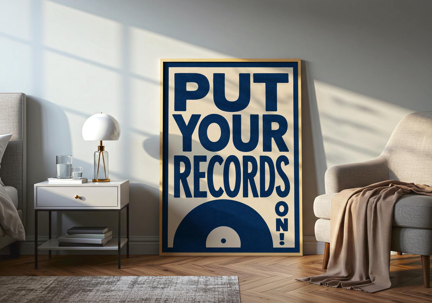 Modern typography wall art inspired by classic record culture.