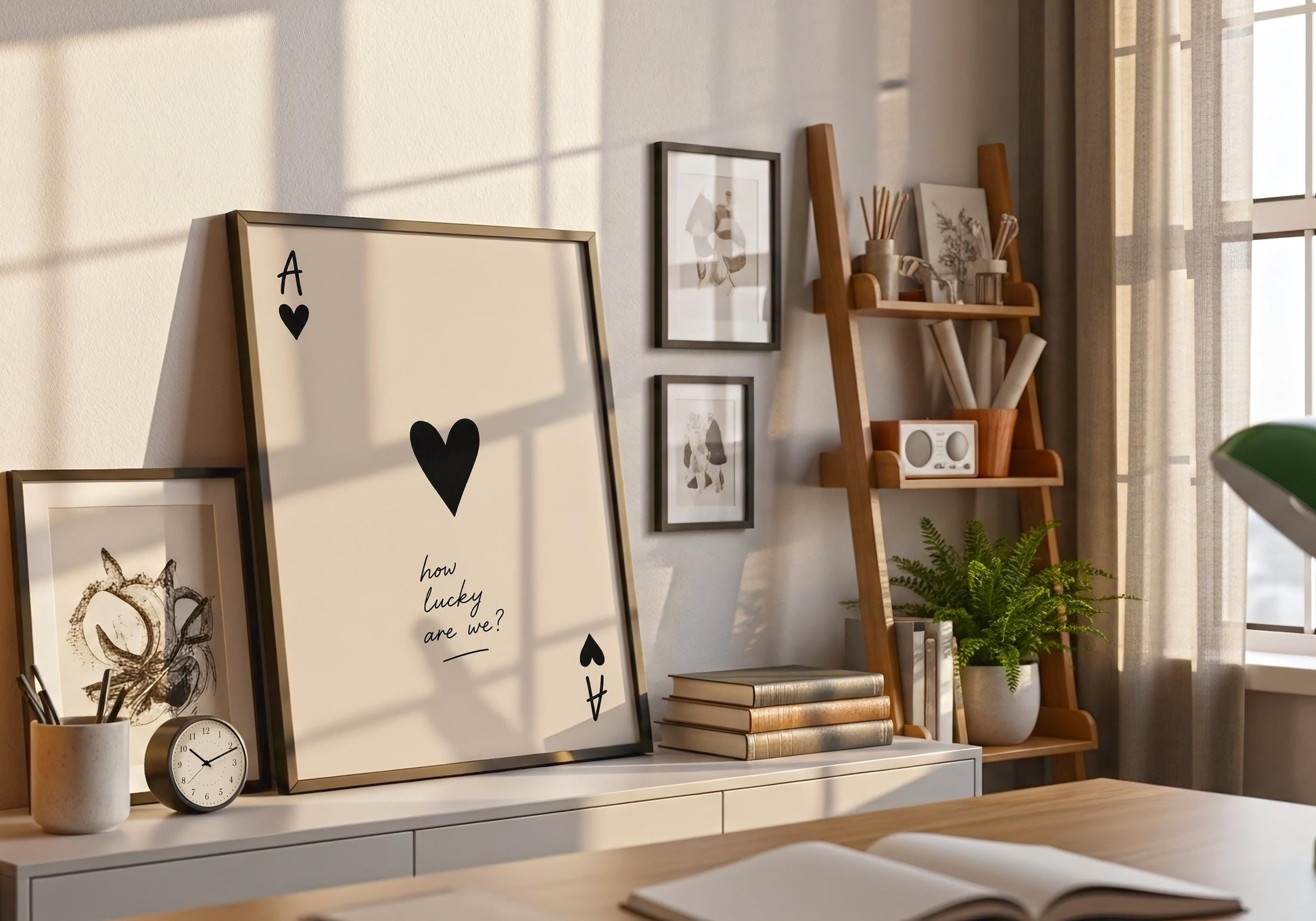 Minimalist heart wall art for living room.