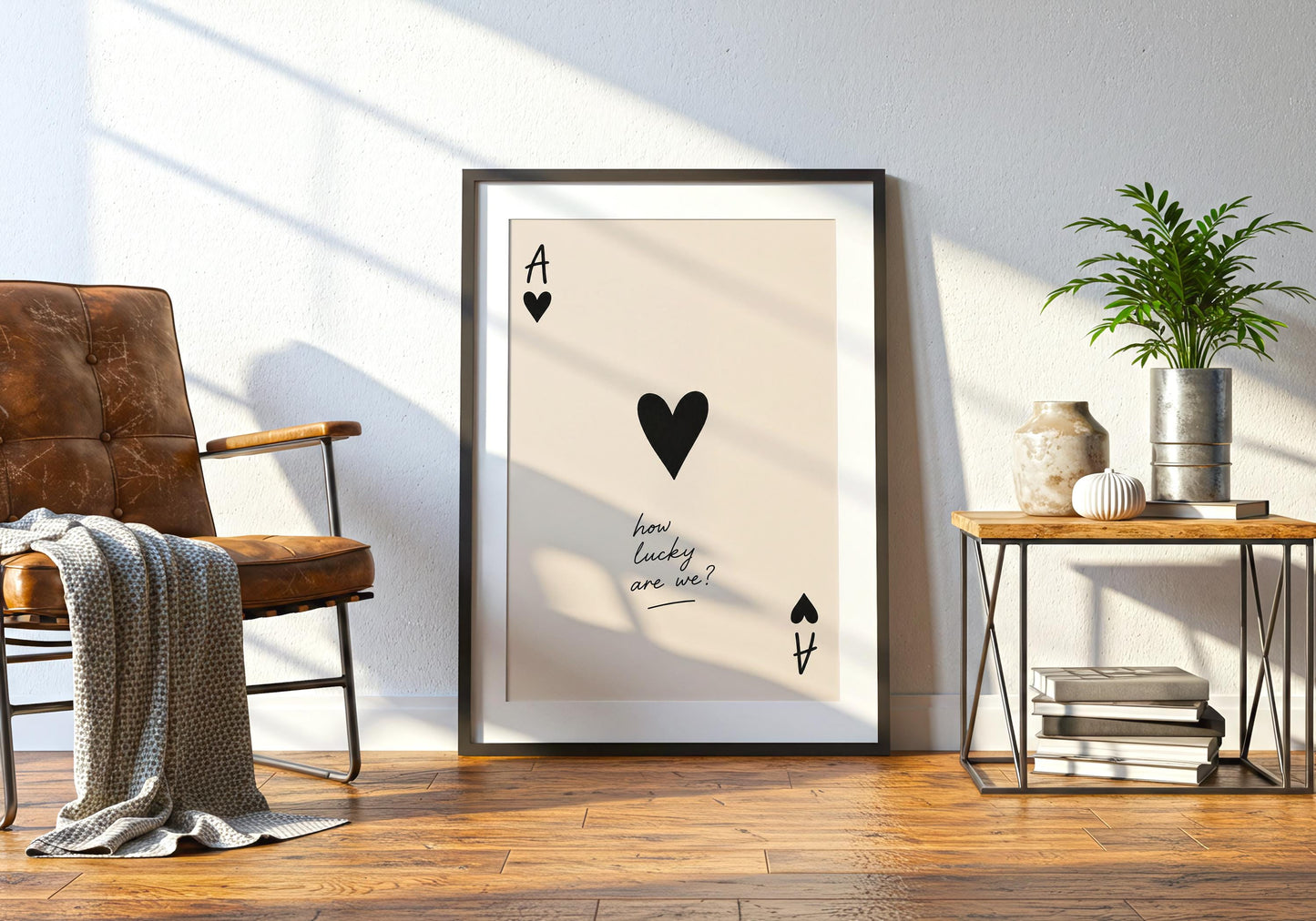 Romantic playing card inspired wall art for couples.