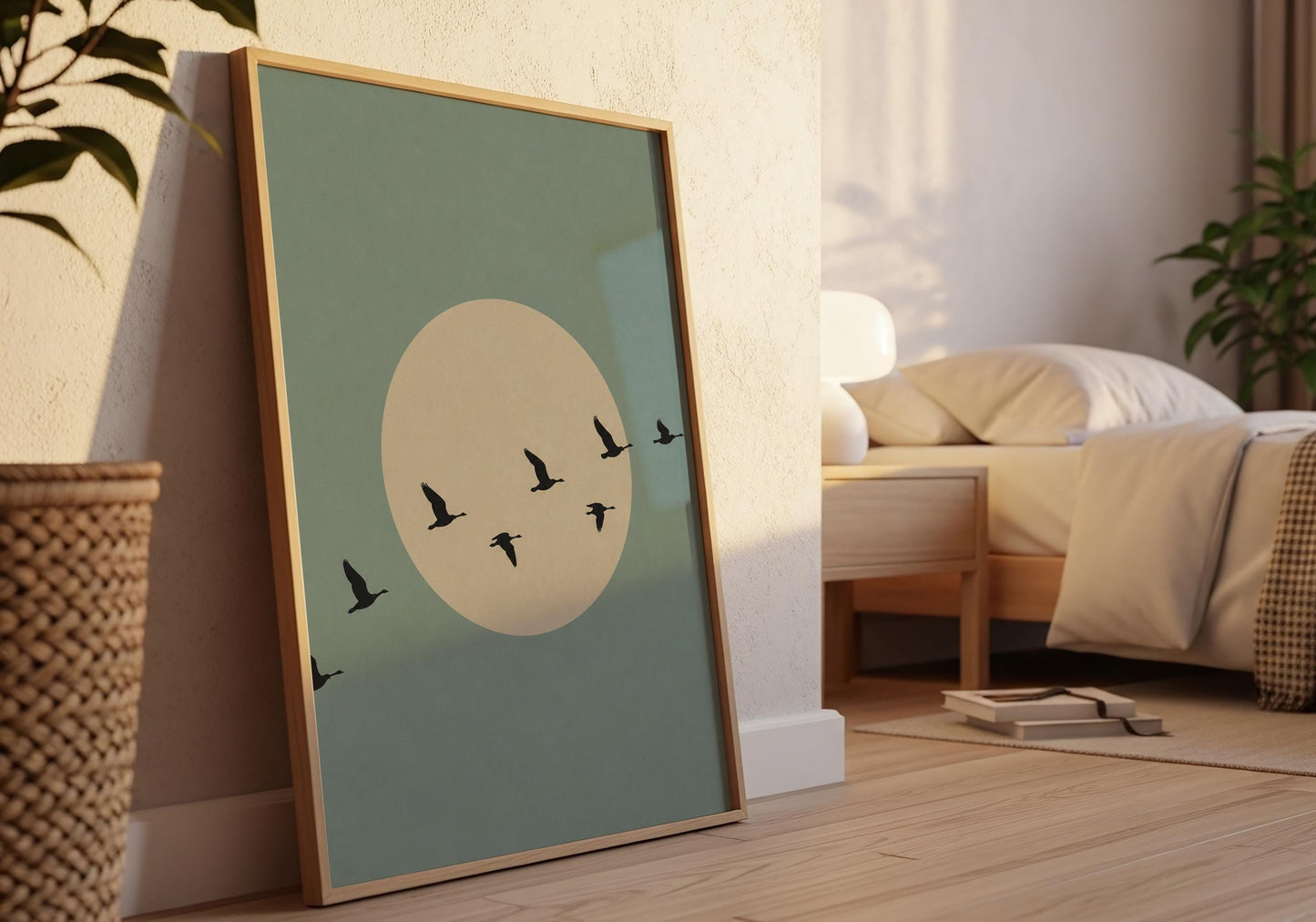 Modern minimalist living room wall art.