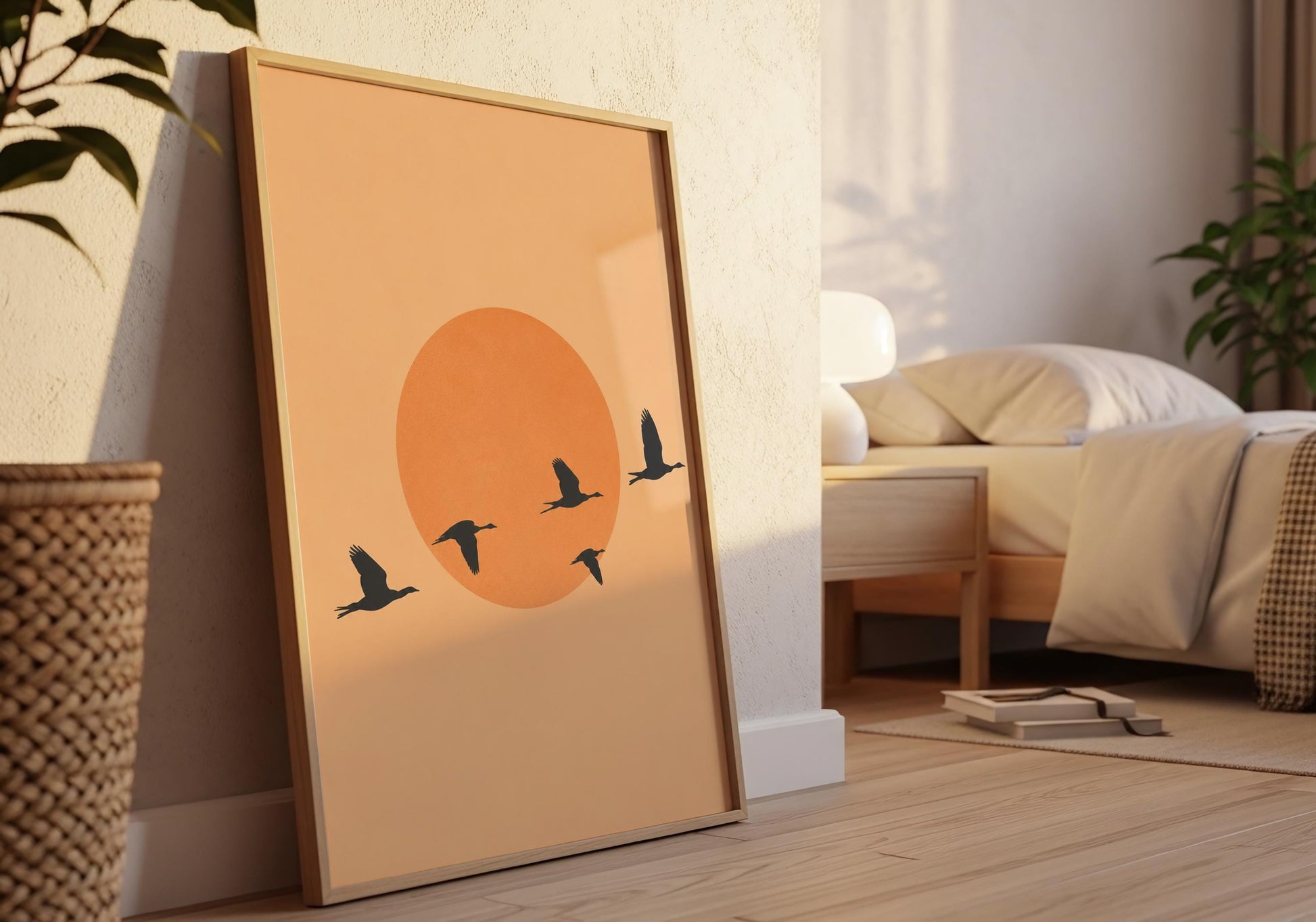 Neutral minimalist nature poster for living room.