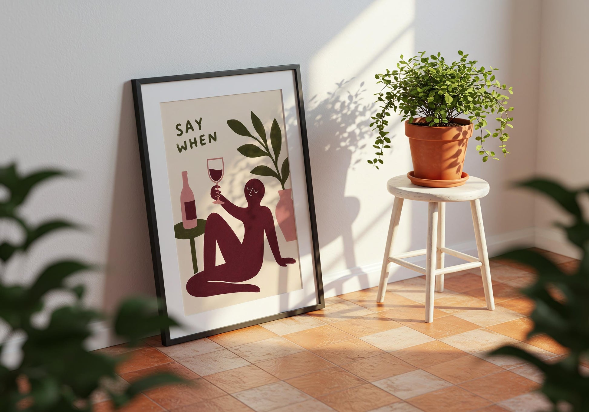 Modern European apartment wall art.