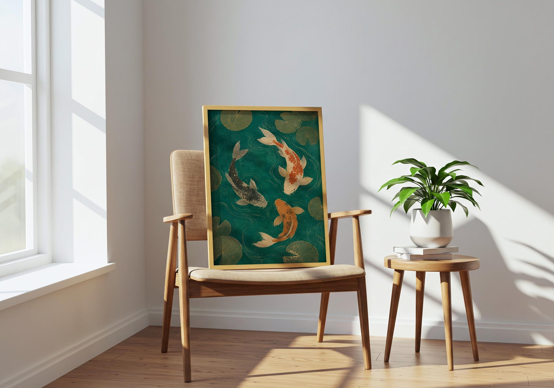 Feng Shui inspired koi fish artwork symbolising harmony, prosperity and good fortune.
