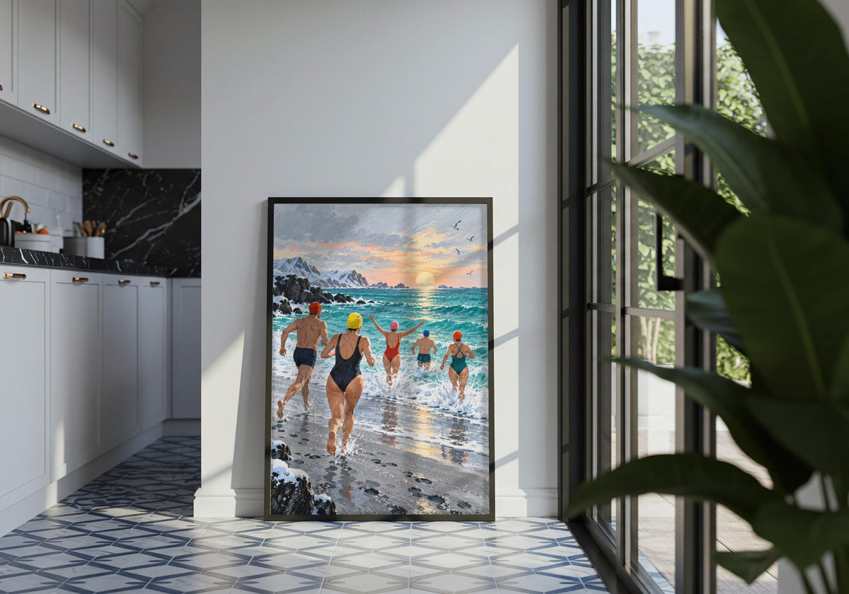 Gallery-style room scene centred on the distinctive Boxing Day Sea Dip illustration.