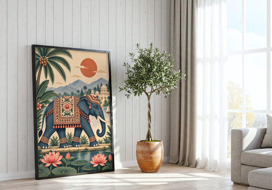 Styled beside a bright window, this palace wall print shows the complete artwork and its main colour palette.