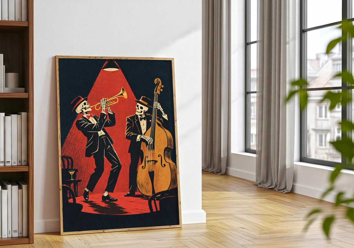 This setting shows a red-and-black club scene on the floor near bookshelves and tall windows.